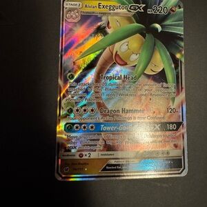 Pokemon Alolan Exeggutor GX Holographic Green Card